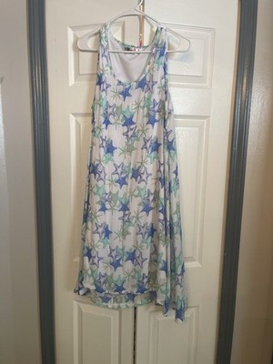 India Boutique Womens OS Starfish Beach Dress Blue Green White 