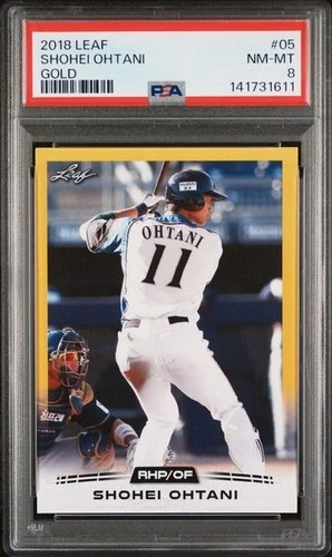 2018 Leaf Shohei Ohtani Retail #05 PSA 8 Angels RC Rookie GOLD