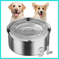 Dog Water Bowl No Spill,3L/101oz Stainless Steel Dog Water Bowl with Anti-Sli...