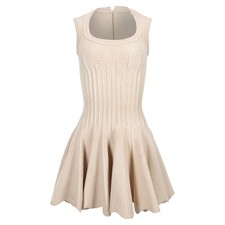Ärmelloses Minikleid Von Alaia Aus Beiger Viskose Weiblich Beige 38