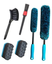 6PCS Car Wheel Cleaning Detailing Pro Kit, Tire Brush, 2 6 Pack (Blue & Black)