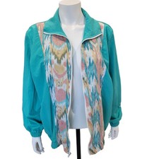 80s Blair Chevron Pastel Windbreaker Jacket L USA Made Retro Vintage Streetwear