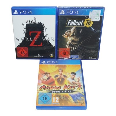 PS4 Spiele Paket World War Z Fallout 76 Cobra Kai 2 Dojos Rising FSK 18