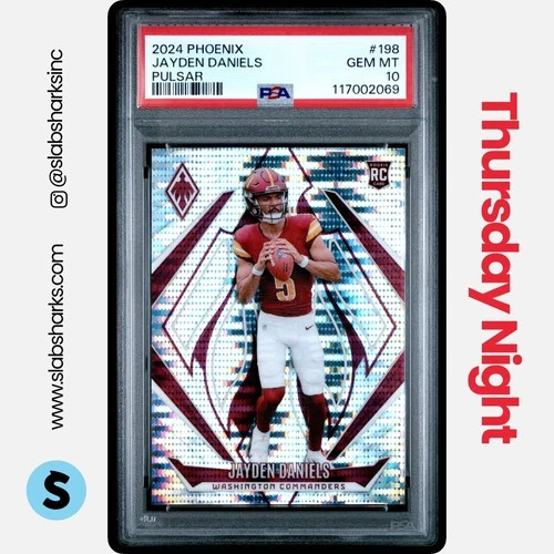 2024 PANINI PHOENIX #198 JAYDEN DANIELS PULSAR RC ROOKIE /200 PSA 10