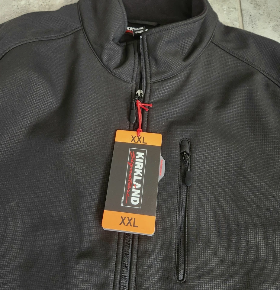 NWT - KIRKLAND Signature black full-zip jacket XXL water resistant, windproof - Image 2 of 4