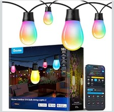 Govee S14 Bulb Outdoor String Lights 2, 96ft Smart RGBIC Warm White Patio Lights