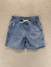 Art Class Boys Pull On Elastic Waist Drawstring Denim Shorts Blue Size M