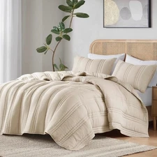 Urban Habitat Dune Gauze 3 Pc Quilt Set Beige Full/Queen