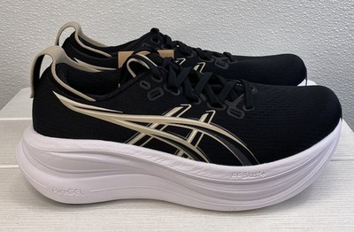Asics Gel-Nimbus 28 Women's Size 8 Black/Feather Gray Cushioned Running Sneakers