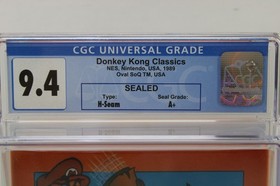 Donkey Kong Classics Nintendo NES sellado de f&aacute;brica clasificaci&oacute;n CGC 9,4 A+