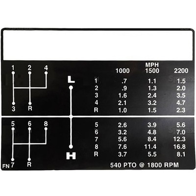 8 Speed Shift Pattern Decal Fits Ford/New Holland Replaces C5NN7B292FN