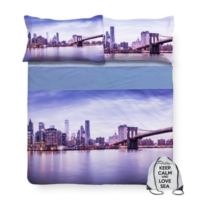 DIGITALDRUCK TAGESDECKE NEW YORK TAGESDECKE mit KEEP DOUBLE 2 DOUBLE Tasche