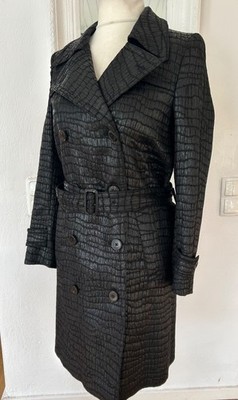 Neuwertiger Dries van Noten Damenmantel mit Gürtel, Schlangenleder-Optik, Gr. 36