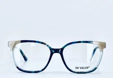 DI VALDI DVO 8183 50 Tortoise Blue Womens Semi Cat Eye Eyeglasses 53-16-140 B:42
