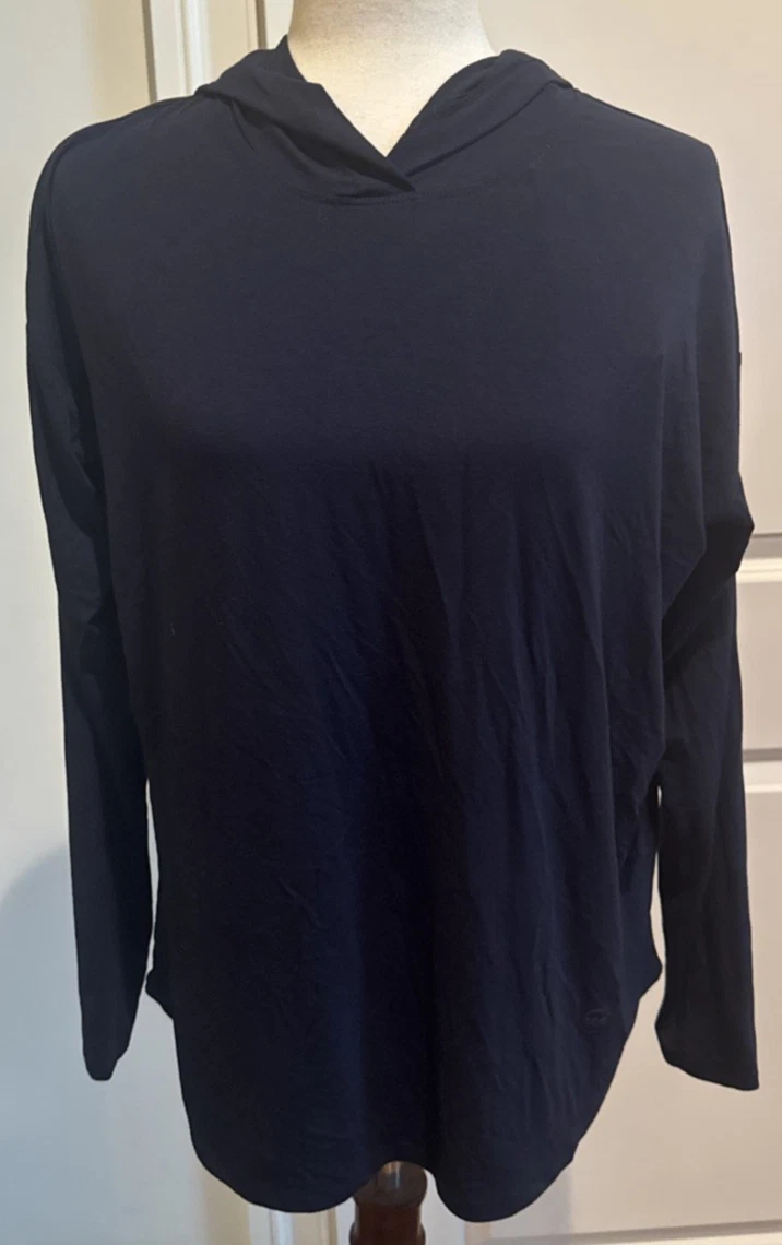 Swing Control Top Medium Navy Blue Hoodie Lightweight Stretch Long Sleeve Golf