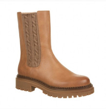 Sam  Libby Women's Brown Combat Ankle Boots Side Zip Lug Sole US 9