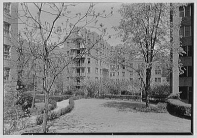 Photo:Long Island City New York 1940 Phipps Garden Apartments Garden View