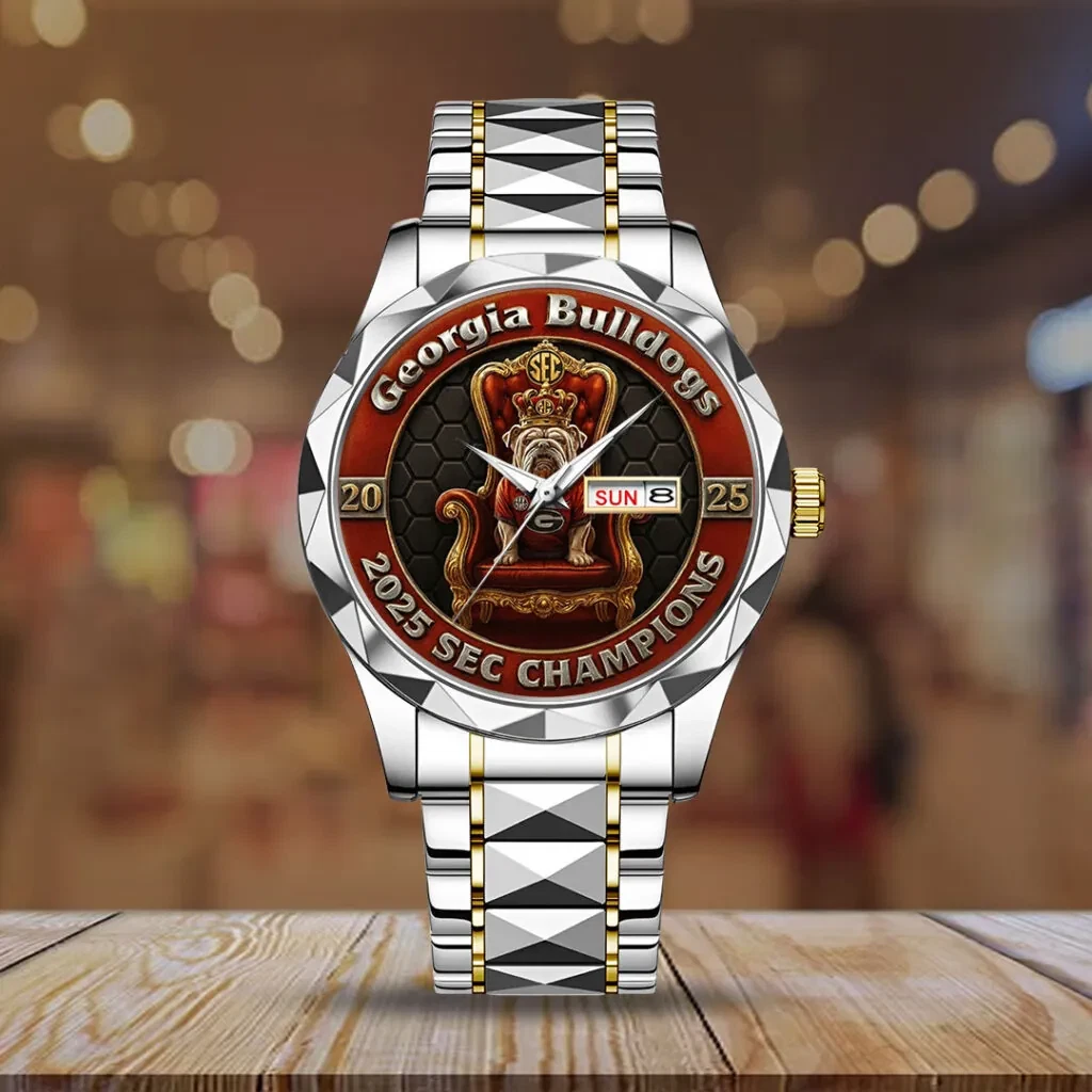 GA bulldogs Football 2025 Champions Alloy Luxury Quartz Watch