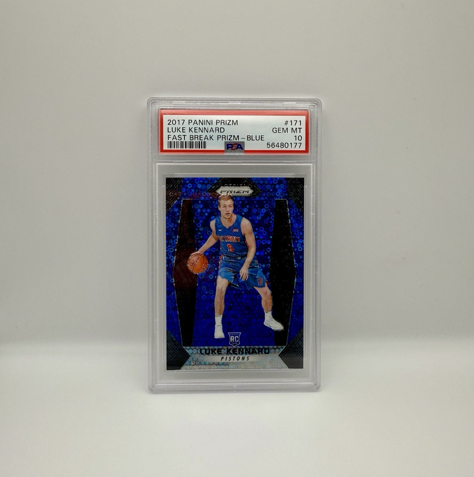 2017-18 Prizm Fast Break Blue #171 Luke Kennard /175 PSA 10