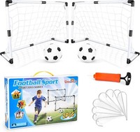 Dreamon 2Er Set Kinder FußBalltore FußBall Tore Pumpe Minitore Spielzeug Garten