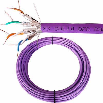 50m CAT6a U/FTP LSZH Kabel raucharm geschirmt reines Kupfer 23 AWG Daten