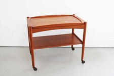 Poul Hundevad Teak tray trolley Servierwagen mit Tablett made in denmark 60s
