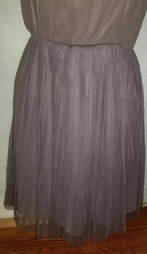 Vestido para mujer sin mangas exuberante marrón parte inferior plisada y tul talla XS - Imagen 3 de 6