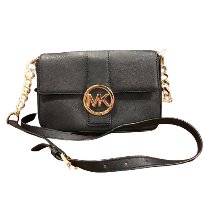 Michael Kors Small Black Purse with Gold Logo