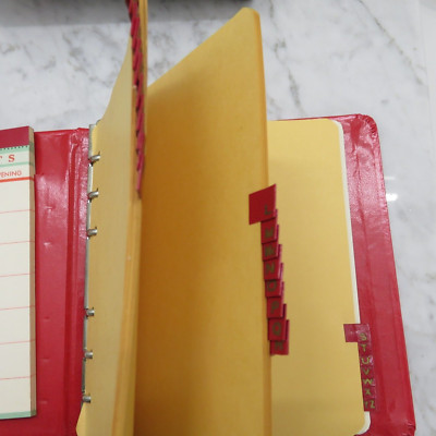 Vintage Unused Red Gold Embossed Lion Motif Address Phone Book In Box Japan