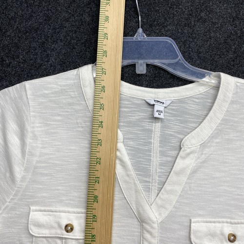 Sonoma Top Women’s White 3/4 Sleeve Button Front Blouse Size Medium - Picture 13 of 16