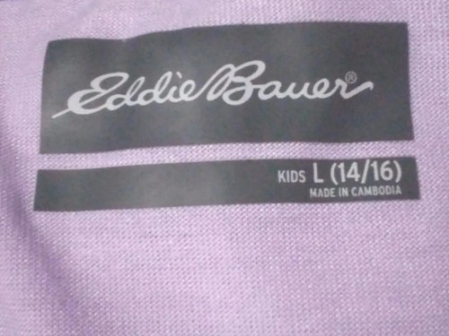 EDDIE BAUER Pajama Sleepwear Girl LARGE 14/16 Purple Shirt Navy Short 2-Pcs Set - Picture 5 of 10