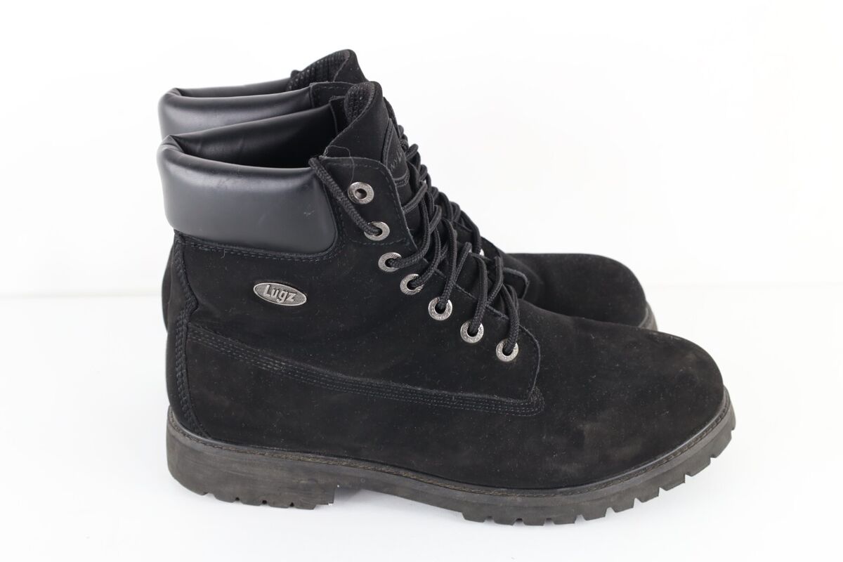 Vintage 90s Lugz Boots Mens Size 10.5 W Suede Leather Work Vintage 90s Lugz Boots Mens Size 10.5 W Suede Leather Work