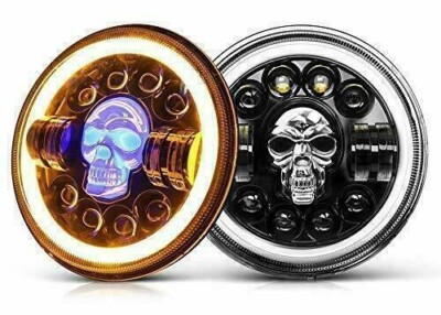 Für Royal Enfield Meteor 350cc LED Scheinwerfer 7'' mit Außenrand Chrom