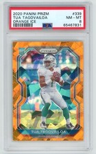 TUA TAGOVAILOA 2020 Panini Prizm ORANGE ICE Fanatics Rookie Card #339 + PSA 8. rookie card picture