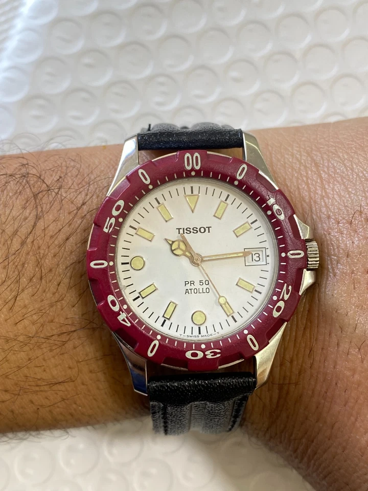 Tissot Diver Watch PR50 Atollo Quartz J185/285 White Sapphire Crystal Swiss - Image 2 of 4