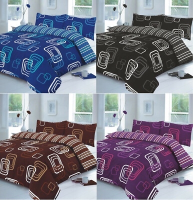 BLAKE Bettdecke Bettbezug & Kissenbezug Set Polycotton Wendestreifen Bettwäsche
