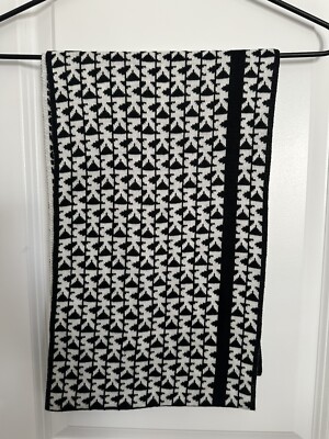 NWT Michael Kors Women's MK Logo Infinity Loop Scarf Black White Size 0/S 