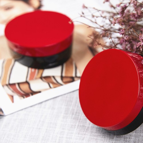 Round Cream Box Makeup Foundation Box with Mirror Red Pressed Powder Box - Picture 2 of 9