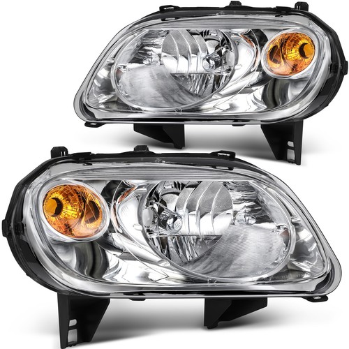 For Chevy HHR 2006-2011 Headlights Assembly Chrome Housing Clear Lens Headlamp