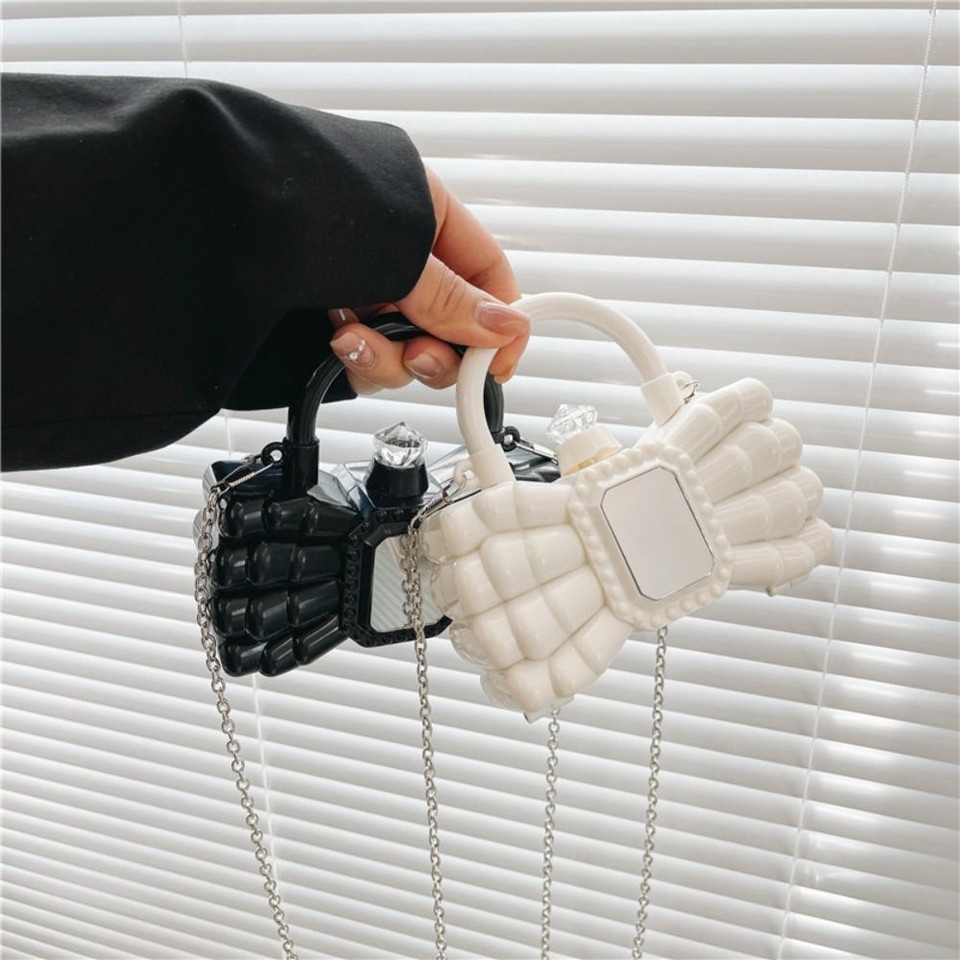 Pvc Bow Lipstick Bag Acrylic Chain Crossbody Bags Gift Tote Purses for