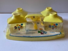 New Vintage 1988 Baby Nursery Vanity Plastic Jar Diaper Changing Table Set Gift