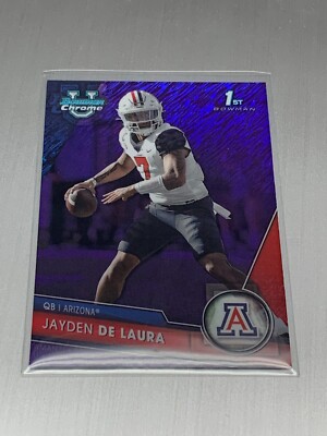 Jayden De Laura 2023 Bowman Chrome U PURPLE SHIMMER REFRACTOR #30 Arizona
