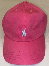 POLO Ralph Lauren Men's Classics Pink Baseball Cap Hat Blue Pony one size 8-20