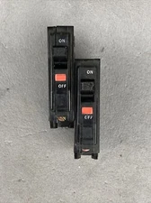 Lot of 2 Square D QO115 15 Amp 1 Pole 120/240V Circuit Breaker Black Trip Window