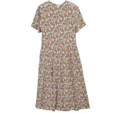 Vtg Talbots Womens 6 Floral Dress Short Sleeve Midi Chiffon 23PT