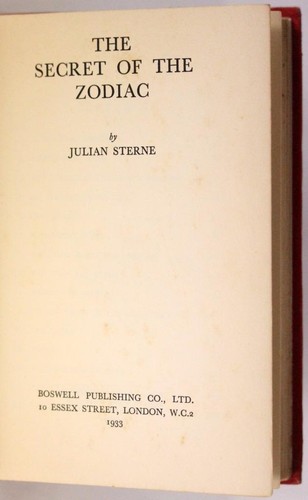 Illuminati Novel 1933 The Secret Of The Zodiac Julian Sterne Nesta Webster HC DJ - Picture 6 of 10