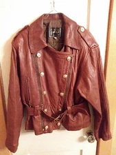 HARLIN  Genuine Shearling  Women's Leather Coat Size M Very Warm Made In USA