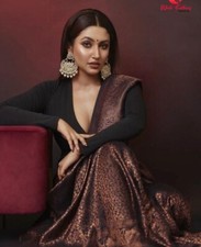 Bollywood Women Green Saree Party Wear Indian Pakistani Wedding Designer Sari