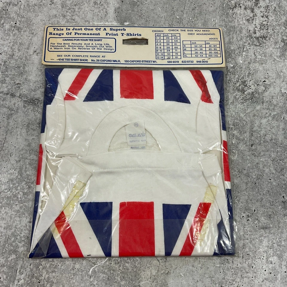 VTG Union Jack Rock Grunge Muscle T Tee Shirt UK British Flag Sealed - Image 3 of 4