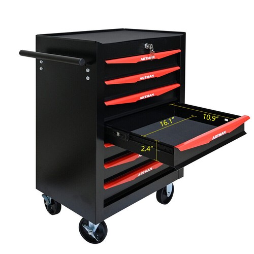 7 Drawers Rolling Tool Chest w/ Ball Bearing Tool Storage Cabinet Tool Organizer - Picture 8 of 15